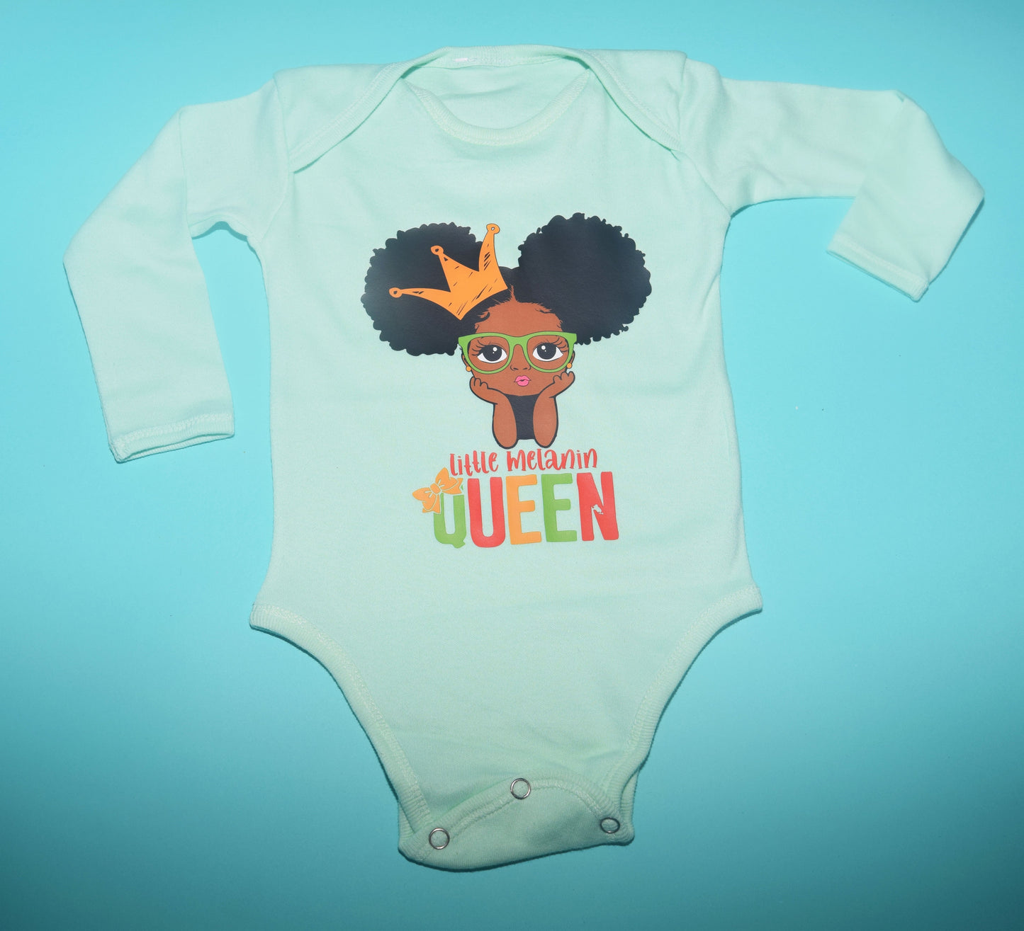 Long Sleeve "Little Melanin Queen" Onesie