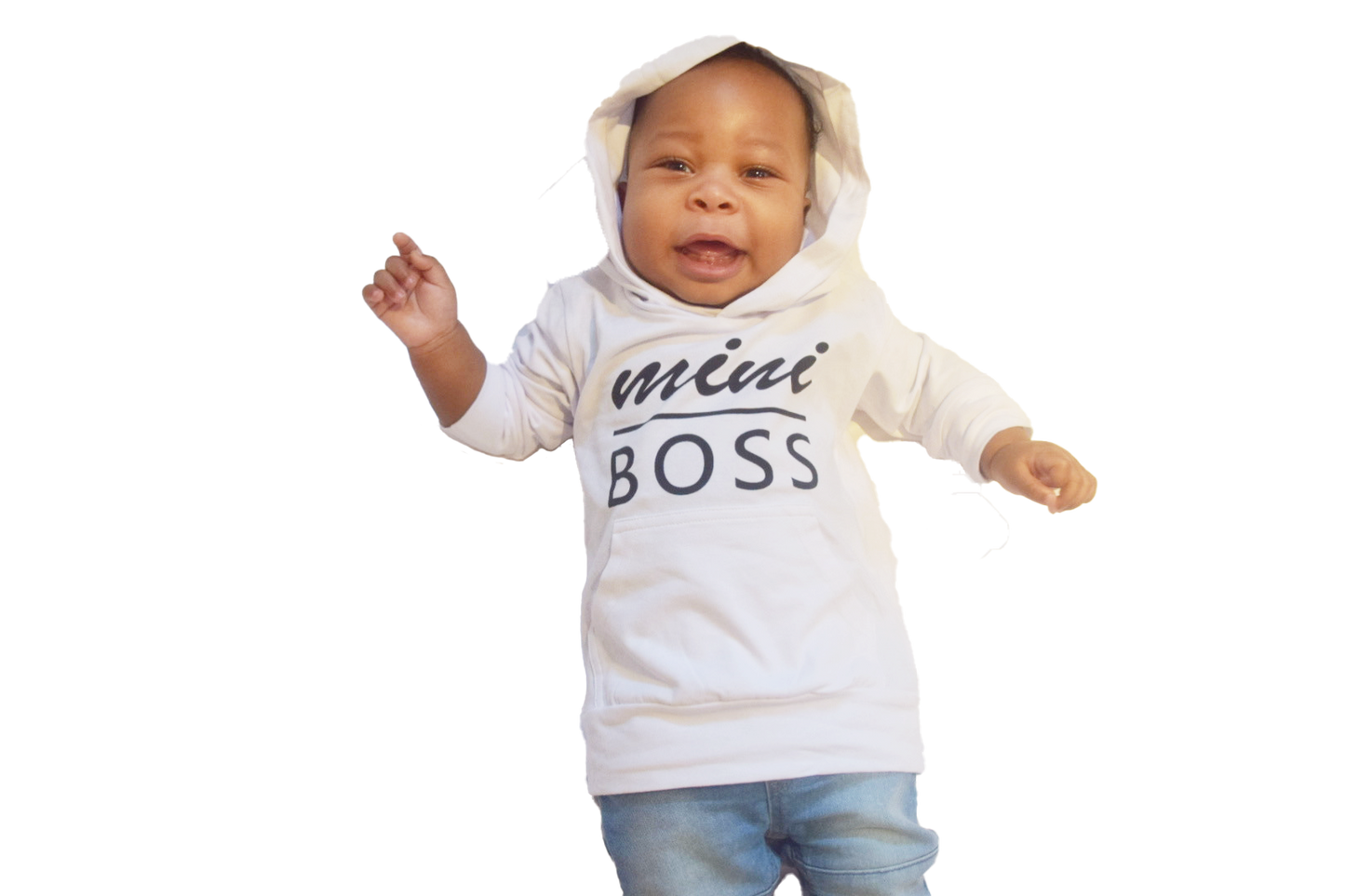 Layer up your little one in our lightweight "mini boss" hoodie