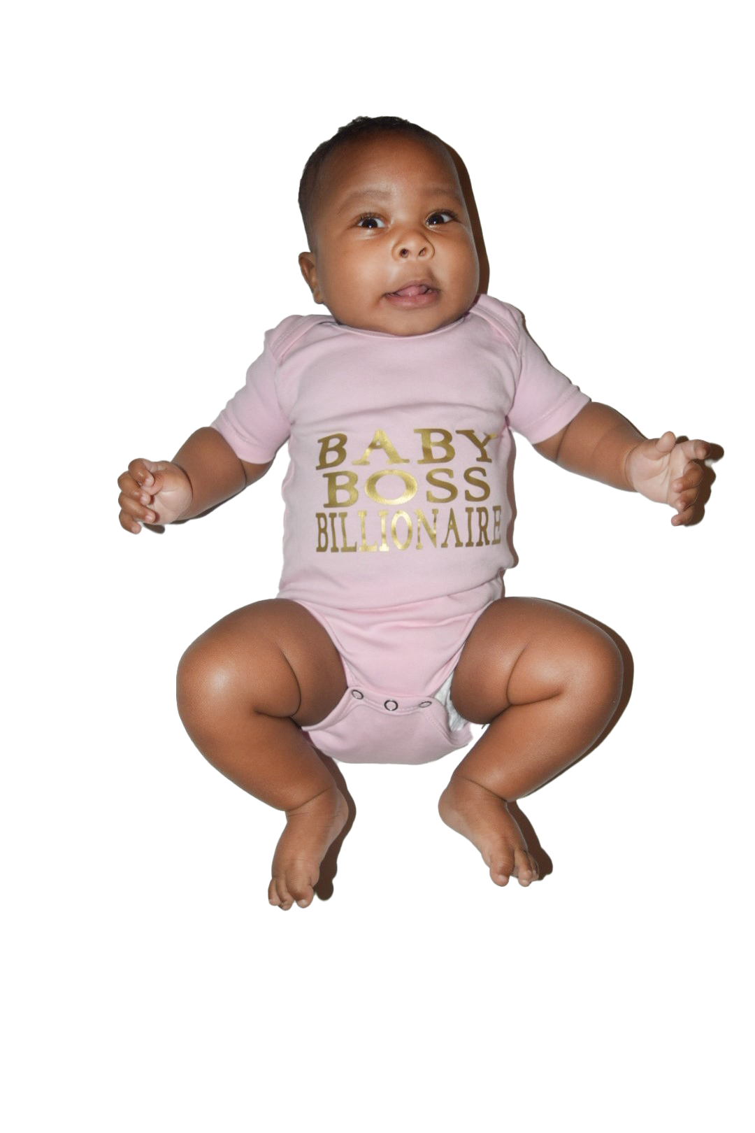Pink baby boss billionaire onesie in pink